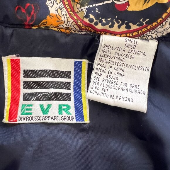 90's Silk Zip Up Golf Jacket - Windbreaker - Lightweight - Navy & Gold -Sz Small - Picture 10 of 11